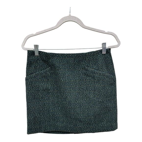 Outback Red Sz 6 Textured Greenish Colored Mini Pencil Skirt Lined Wool Blend - Picture 1 of 6